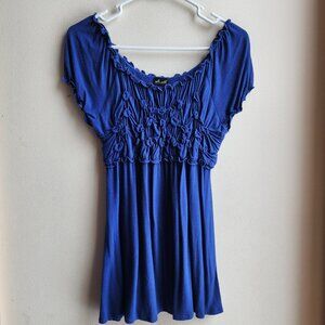 Willi Smith Cobalt Blue Short Sleeve Stretch Jersey Size Large